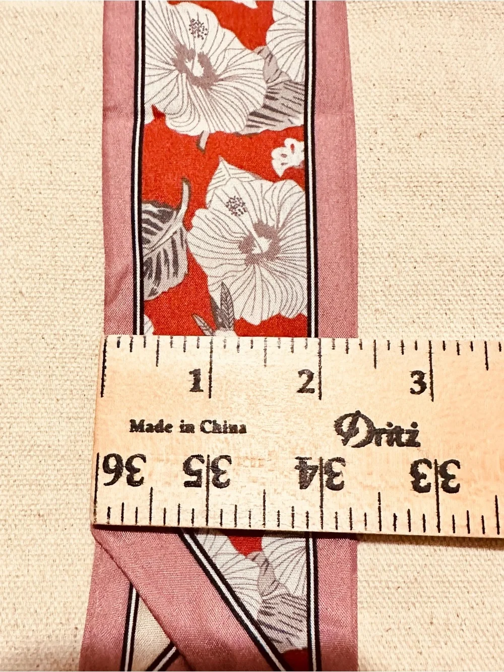Boutique | Scarf | Twilly Floral Pink & Red Silk-Feel Scarf Accent